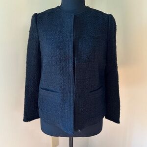 *VINCE* Black Tweed Long Sleeve Front Clasp Jacket Size 6 NWT